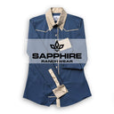 Western Ranch Shirt "The Tan" Rauchblau